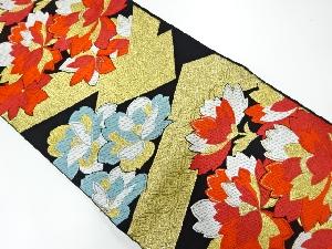 アンティーク　花模様織出し袋帯（着用可）